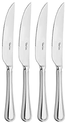Robert Welch Aston Bright Steak Knife, Set of 4. Made from Stainless Steel. Dishwasher Safe.