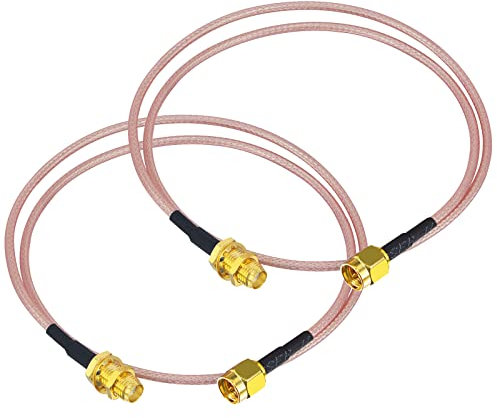 Boobrie 2 X Câble SMA Câble Coaxial SMA Mâle Femelle 50cm Rallonge SMA RG316 Connecteur SMA Mâle vers SMA Femelle Adaptateur d'Antenne WiFi pour Câble d'Antenne Coaxial, Antenne 4g, Routeur sans Fil