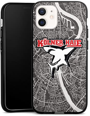 Silikon Hülle kompatibel mit Apple iPhone 12 Case schwarz Handyhülle Offizielles Lizenzprodukt Kölner Haie Eishockey