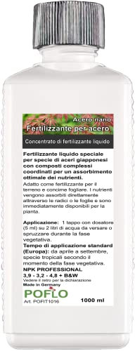 POFLO Fertilizzante per acero Fertilizzante liquido per acero giapponese acero rosso acer palmatum Fertilizzante completo HIGHTECH NPK (1000 ml)
