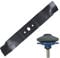 Spares2go Blade compatible with Mountfield Lawnmower (46cm 18) + Sharpener Attachment