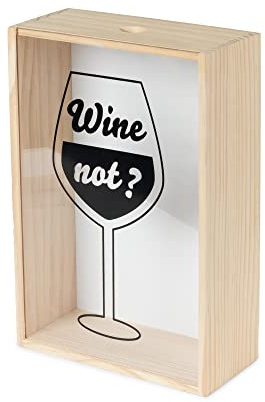 Compactor - WINE NOT? Wein Korken Box aus FSC-zertifiziertem Kiefernholz & Acryl, Größe M, 20x10x30 cm, Natur
