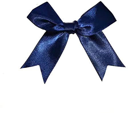 100 Stk 8.5x8.5cm Satinband Schleifen,Satin Band Deko Schleifen Fertigschleife Geschenkschleifen für DIY Handwerk Hochzeit Weihnachten Valentinstag Deko Karte Herstellung von Verzierungen,Navy blau