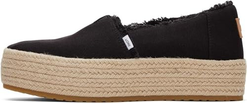 TOMS Damen Valencia Plattform, Black Canvas, 38.5 EU