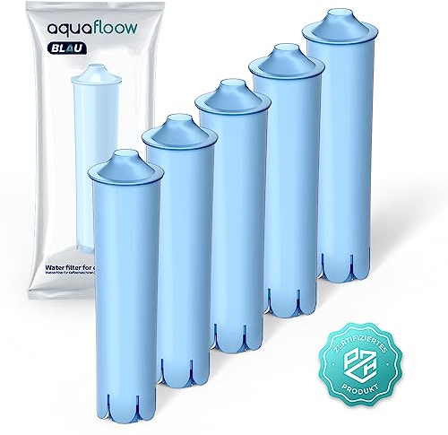 Aquafloow Filtre à Eau pour Machine à Café Jura Blue 5 Pièces | Compatible avec Jura 71312 Blue | Cartouche Filtrante pour Machines à Café A1 A5 F5 F7 F8 ENA3, GIGA5, Impressa C5, J90, S9 Classic
