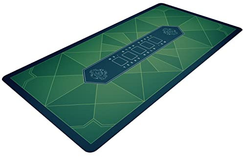 Bullets Playing Cards, Pokermatte grün, Paulie Design, Texas Holdem für den eigenen Pokertisch, Pokertischauflage (200 x 100cm)