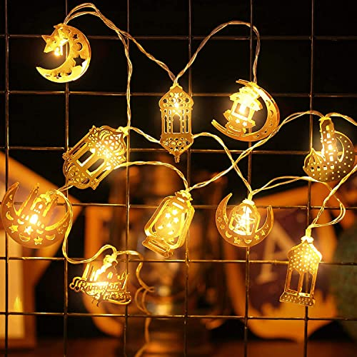 Ramadan Eid Fairy Lights, Ramadan Mubarak Dekoration Eid Light 6.56 FT 10 LED Muslim Eid Lanterns Ramadan Deko für Festival Party