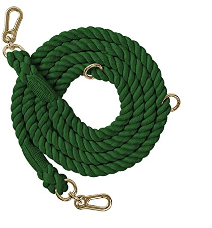 REYNEM Hundeleine, Handgefertigt, Geflochtenes Seil, 250 cm, Starkes Baumwollseil, Strapazierfähige Leine for Kleine, Mittelgroße Und Große Hunde (Color : Dark Green, Size : L 250x1.2cm)