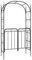 vidaXL Arco de jardín con puerta, arco, arco, césped, patio, boda, soporte de crecimiento, enrejado de metal, resistente a la intemperie, negro, 108 x 45 x 235 cm, acero