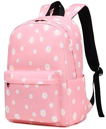 Mimfutu Blumen Schulrucksack Mädchen Rucksack Schule Kinder Schultasche Teenager Laptop Rucksack Damen (Rosa)
