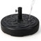GOPLUS Pied de Parasol de Jardin Exterieur, Support Parasol Rond Remplissable, Base de Parasol Rempli d’Eau 23L et de Sable 39KG, Socle Parasol Adapté aux Poteaux de Parasol de 38/48mm (Noir)