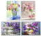 DCIDBEI Lot de 4 Diamond Painting Fleurs 30x40cm Diamond Painting Fleur de Lys Bouquet de Rose Broderie Diamant Bouquet de Rose Diamant Art Fleur Pourpre Diamond Painting Lilas Paysage Violet