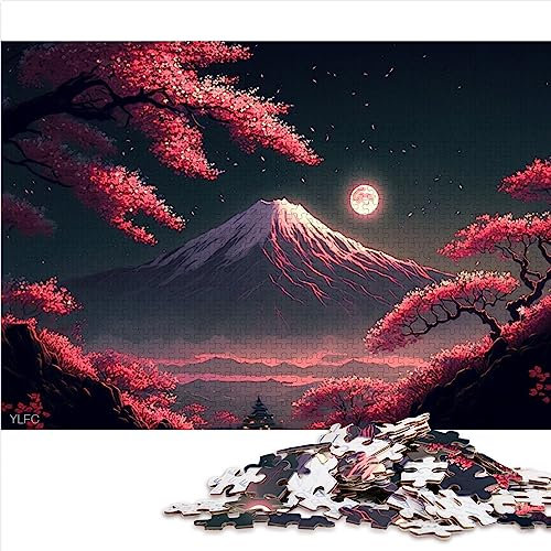 Puzzles pour Adultes Fleurs de Cerisier Japonais pour adultesPuzzles de 1000 pièces pour Adultes et Enfants à partir de 12 Ans Puzzles en Carton Grands Cadeaux pour Noël Taille: 26x38cm