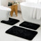 Sentidos rutschfeste Badematte, Weich, Wasserabsorbierend, Maschinenwaschbar, Ideal für Badewanne, Dusche und Küche, 80x150 cm - Schwarz