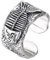 Vintage 925 Sterling Silber Fossil Fischgräten Fisch Skelett Ring für Herren Jungen Offen Verstellbar