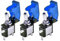 ETOPARS 3 Pezzi Interruttore a Levetta per Auto 12V 20A Interruttore a Bilanciere Camion Blu Luce Interruttore a Levetta in Metallo ON off 3Pin Toggle Switch Copertina Blu