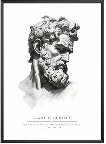 MJ-Graphics - Motivations Poster Marc Aurel Motivationsspruch - Bild mit Ziele & Erfolg Zitat | Wandbild Din A4 in Galerie Qualität dickes Posterpapier - FineArt Kunstdruck ohne Bilderrahmen