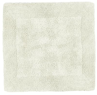 Allure Heavyweight Reversible Shower Mat, 100% Cotton, Super Soft, Washable, Square Bath Mat 55 x 55cm (Cream)