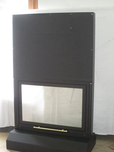 Puerta Saliscentdi con cristal cerámico 760° para chimenea de chimenea de chimenea estufa de leña (MOD V160 L 76,0 x H 53,0 cm, mango cromado)