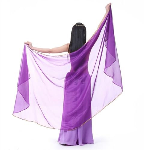 Bauchtanz Seidentuch Bauchtanz-Schleier, Schmetterling, Motten, Flügel, einfarbig, Chiffon, Kopftuch, Schal, 250 x 120 cm. Bauchtanz Tuch (Color : Purple)