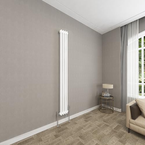 Sky bathroom 1800x200mm Vertical White Cast Iron 2 Column radiator Traditional Upright Central Heating radiator