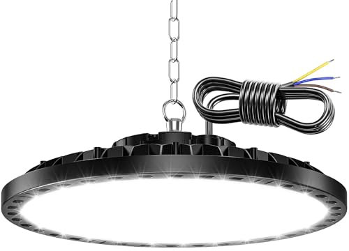 TASINUO LED Werkstatt Deckenleuchte 200W, 20000LM 7000K UFO Industrielampe Hallenstrahler Werkstattlampe, IP65 Wasserdicht Kellerlampe, Garagenlampe LED Strahler für Fabriken Garage Lagerhaus