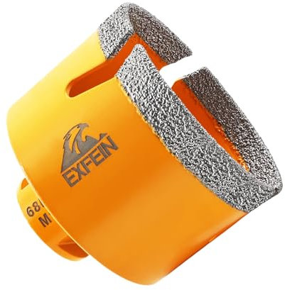 Forets Carrelage Diamant 68mm - EXFEIN 68mm Trépans de Forage avec Filetage M14 pour Perçage à sec en Porcelaine Carrelage Granit Marbre