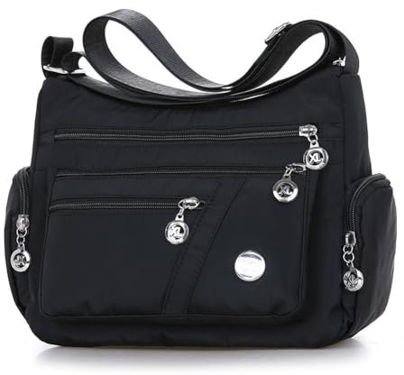 Inlefen Nylon Umhängetasche Damen Crossbody Handtasche für Frauen Mehrere Taschen Größere Kapazität Handtasche Wasserdichte Messenger Bag, Anti Diebstahl Tote Bag
