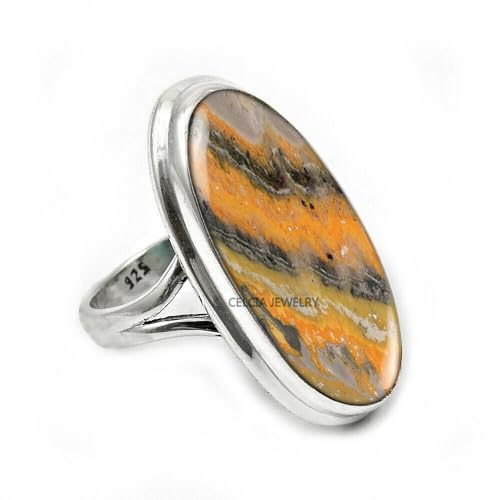 Large Oval Gemstone Unisex Handmade Jewelry, 925 Sterling Silver Tribal Ring, Engagement Gifts for Couples, Birthday Gifts for Men, Fathers Day Gifts, Promise Ring, Mens Gifts