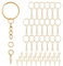 Anneau Porte Clef 86 Pièces Split Anneaux Porte Clé 86 Vis Oeil Attache Porte Cléf Loisir Creatif Chainette Porte Clé 25 mm Kit Porte Clef a Fabriquer pour DIY Fabrication de Bijoux(Doré）