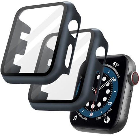 OFFCUP Transparente Fundas Apple Watch Series 3/Series 2 38mm, 2pcs Apple Watch Protector de Pantalla, HD Protección Completa Carcasa para iWatch (Azul)