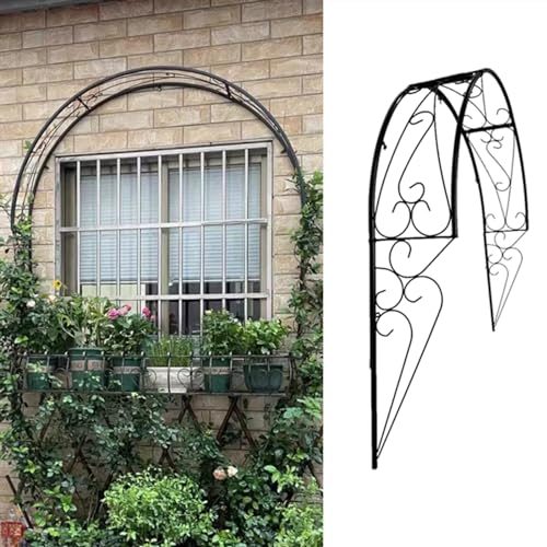 Gartenbogen aus Metall, zur Wandmontage, halbrunde Gartenspalier-Rosenbögen für Kletterpflanzen, Blumen und Weinreben, Pergola für Fenster, Türen, Eingänge, dekorativ