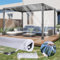 Transparent Tarpaulin, Clear Tarpaulin 2.3×4.8M Waterproof Heavy Duty 420 g/m² Clear Tarp, 0.39MM Clear Gazebo Side Panels, Pergola Outdoor Curtain Rain Cover Tear Resistant Perspex Canopy