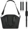 Wickeltasche für Kinderwagen | Wickeltasche groß | Wickeltasche aus PU-Leder | wasserdichte Mama-Tasche | Wickeltasche mit großem Fassungsvermögen | Milchflaschenhalter, Schwarz, riferimento