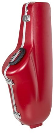 Crossrock Custodia Contour in ABS per Sassofono Tenore | Finitura Rossa Opaca (Red), Interno in Peluche Nero, Chiusura Sicura, Tasca Frontale, Tracolla Staccabile