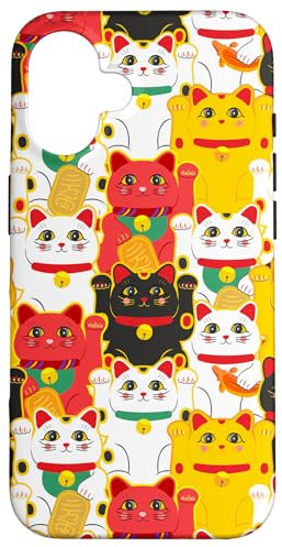 iPhone 16 Japanese Lucky Cat Maneki Neko Fortune Neko Cat Phone Case