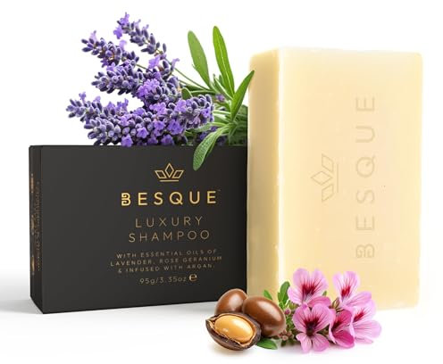 Besque Luxurious Lavender Shampoo Bar - Nature's Touch for Your Hair - Vegan, Cruelty Free