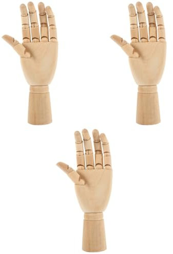 Amosfun 3St Kunst Holzmann bewegliches Gelenk Hand Holzmann Ornamente Handmodell Marionette Mann Marionette Frosch Ausrüstung Ding holzpuppe Holzhandmodell Schaufensterpuppe zeichnen