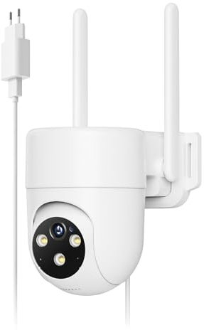 NUASI Telecamera di sorveglianza 4G LTE, per esterni, con scheda SIM, 2K PTZ IP senza Wi-Fi con visione notturna a colori, riconoscimento personale AI e audio a 2 vie, IP66, impermeabile