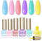 SUPWEE Nail Polish Set, Quick-Dry Spring Summer Collection Fast Drying Nail Varnish Kit Macaron 6 Colors Pink Red Yellow Purple Blue Green Nails Varnish Set for Women Salon Home Use 7ml