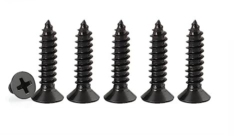 Black Self Tapping Screws for Wood,100pcs M4 x 20mm 304 Stainless Steel Flat Head 10mm screws for Furniture and Drywall (M4 x 20mm 100PCS)