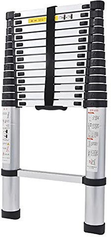 Scala telescopica da 6,1 m, in alluminio, per tetto, camper, soffitta, uso interno ed esterno, capacità di carico 150 kg, design compatto e portatile, opzioni da 3,8 m e 3,2 m