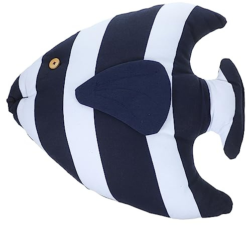 Yardenfun Fischförmiges Dekokissen aus Baumwolle Weiches und Kissen für Sofa und Bett als Rückenlehne und Kopfstütze für Kinderzimmer und Wohnbereiche Blau