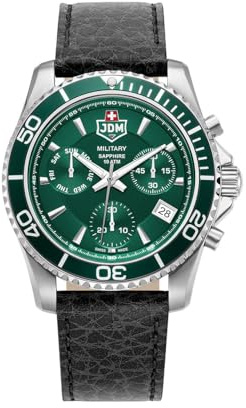 Jacques Du Manoir Millitary Herren Analog Uhr mit Leder Armband JDM-WG019-08