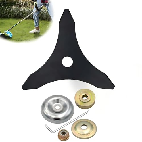 Motorsense Messer Komplettset mit Freischneiderklinge, 25.4 mm Hole Diameter Blade for Brush Cutter, Universelle Rasentrimmer Ersatzmesser für Mäher und Mini Mäher