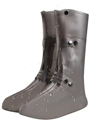 Générique Shoe Covers For Rain - Reusable Silicone Stretchy, Lightweight Rain Boot Covers Waterproof, Secure and Dependable For Winter Summer Snow Travel Gardening Yards Working Beaches Hiking, grigio