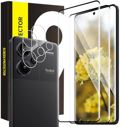 Bodyguard Verre Trempé pour Xiaomi Redmi Note 13 Pro Plus 5G [2+2 dureté 9h Vitre Protection+Caméra Verre] [Bubble Free] [Anti-Taches] 0,33mm HD Sensibilité Redmi Note 13 Pro Plus Protection Écran