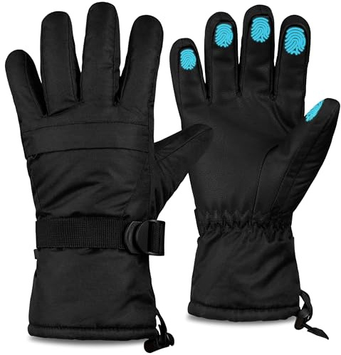 CityComfort Skihandschuhe Damen Herren Teenager L/XL, Thermo Handschuhe mit Warmem Fleecefutter, wasserdichte und Touchscreen Funktion, Sport Geschenke