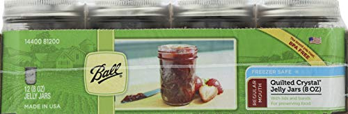 Ball Jar Jelly de cristal acolchado (caja de 12), 8 onzas