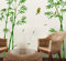 ufengke® Chinois Style Vert Bambou et Oiseau Stickers Muraux, Salle de Séjour Chambre à Coucher Autocollants Amovibles